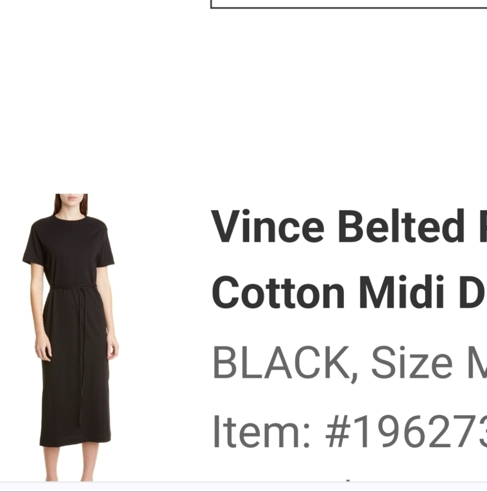 Vince Black Crew Neck T Shirt Dress M - Picture 4 of 10